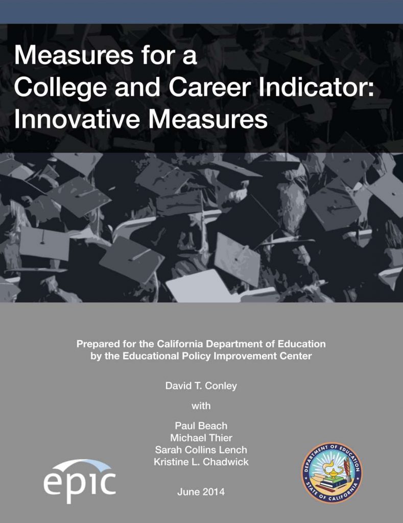 This white paper considers innovative measures—specifically metacognitive assessments, performance assessments, and the California State Seal of Biliteracy—as potential measures to be included in California’s college and career indicator.