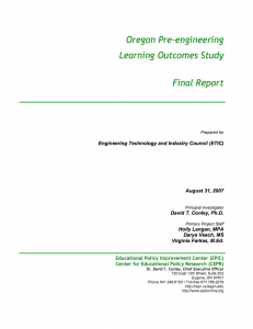 Oregon Pre-engineering Learning Outcomes Cover Page